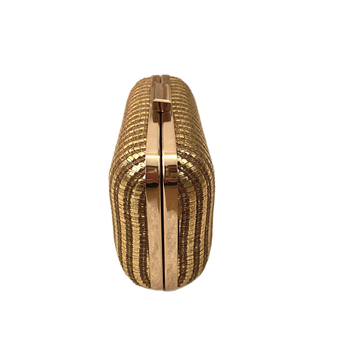 Gold rattan detail clutch